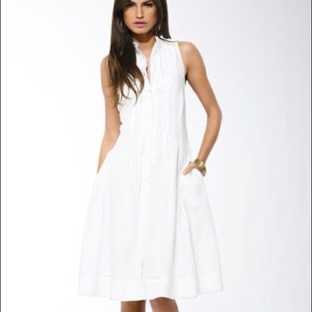 Lauren Ralph Lauren Off White Connor Linen Dress Size 2